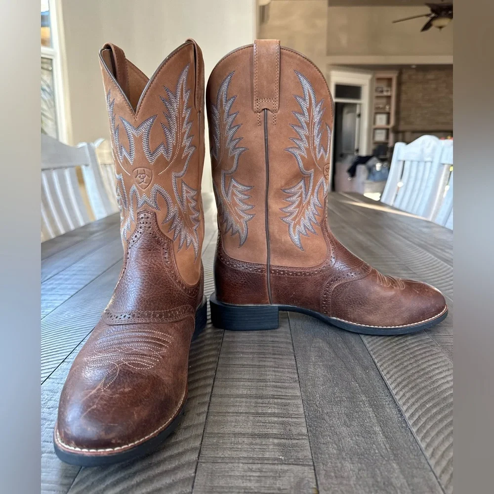 ARIAT Barrel Stockman Western Performance Boots - Round Toe Men’s Size 8.5 EE